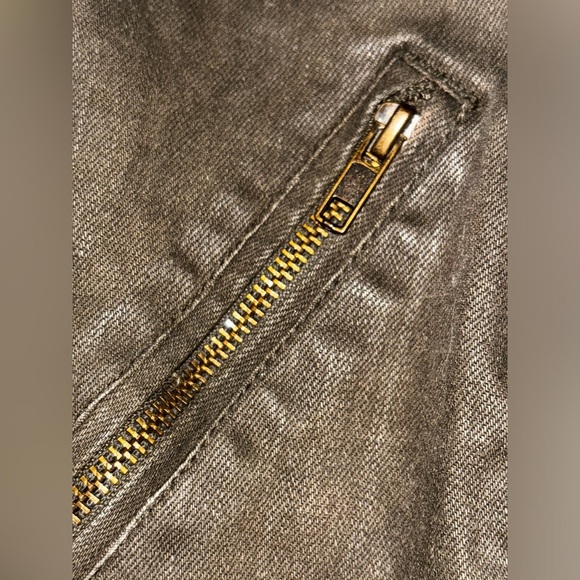 Free People Denim & Knit‎ Sweater Women 2 Jacket Green Draped Front Moto - Picture 10 of 13